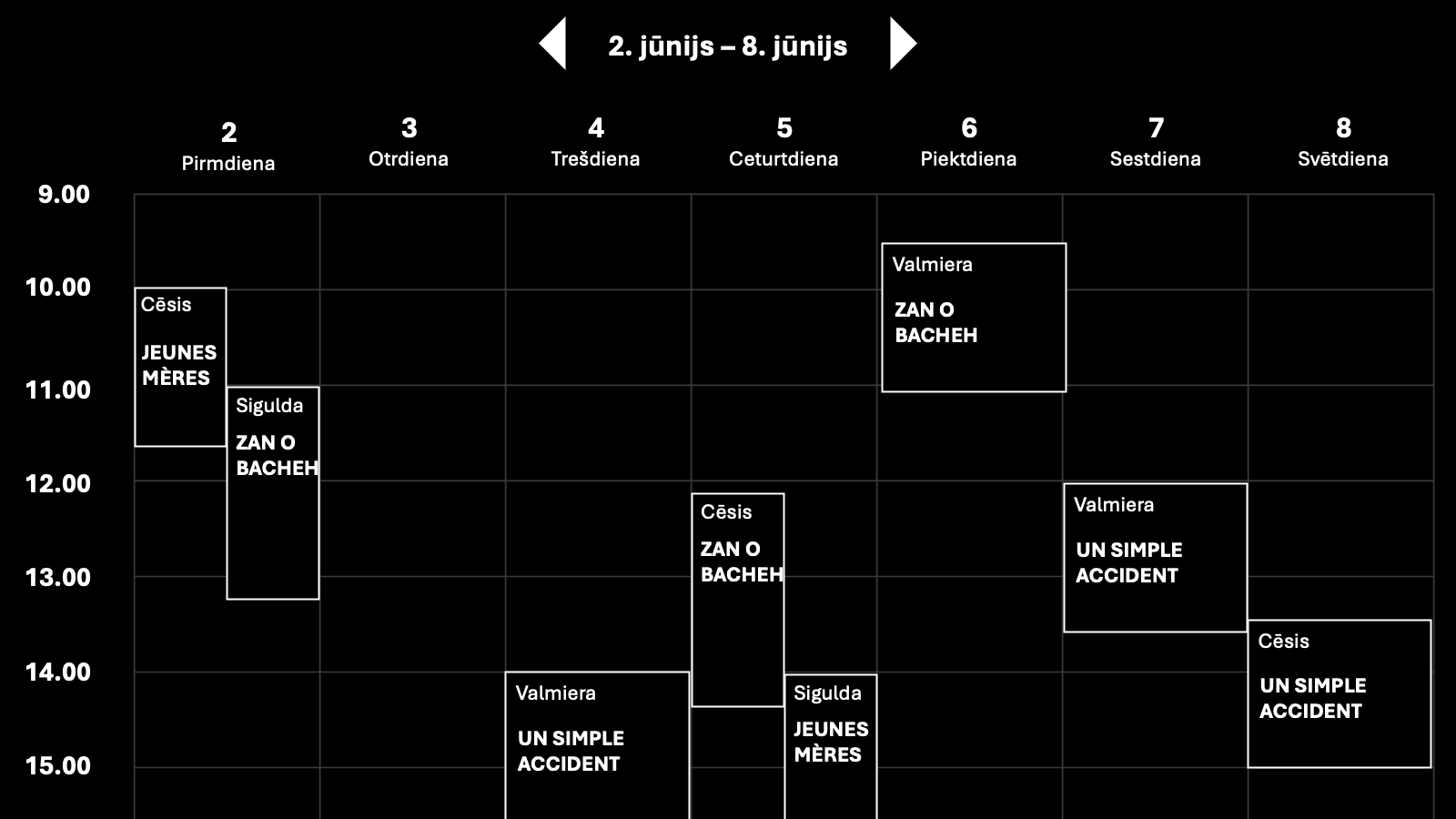 Nedēļas kalendārs